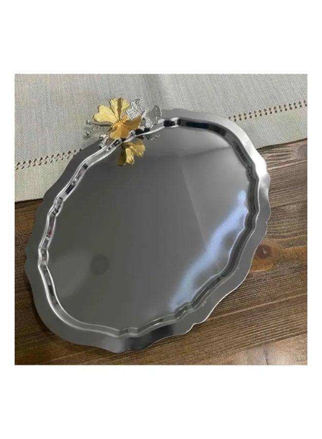 Stainless 6-Piece Butterfly Accessories Oval Service Tray Made in Turkey - Image 2